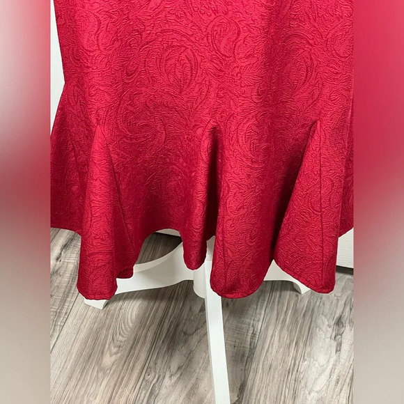 Danny & Nicole women's red 2pc dress buttonup jacket & skirt suit size 14 - Picture 6 of 14